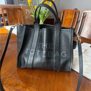 Marc Jacobs Black Leather Tote Bag